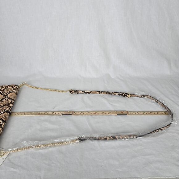 Steve Madden Crossbody Bag or Clutch Brown Tan Snake Print Natural BShannon NWT - Picture 15 of 16